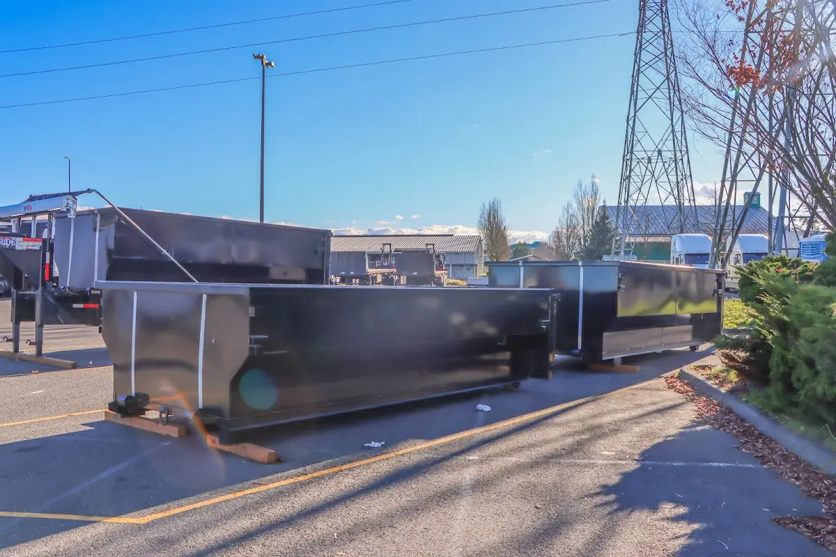 Roll-off dumpster ready for waste disposal at job site for Yard Waste Dumpster Rental in Powdersville